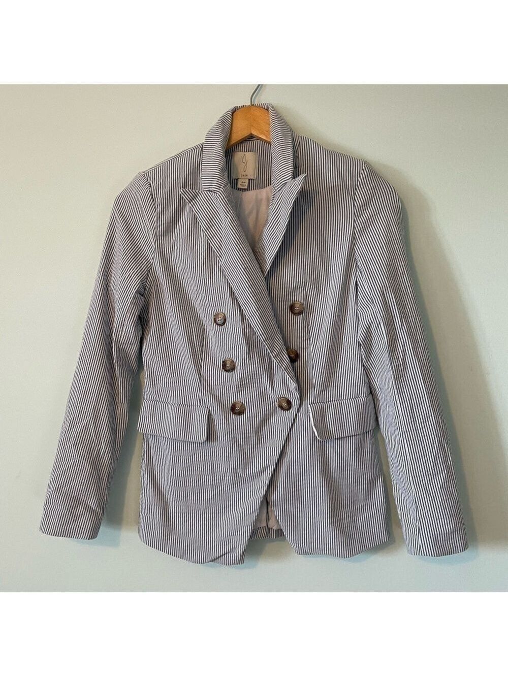 Joie Double Breasted Blazer Jacket Striped Small